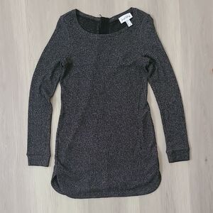 Joseph Ribkoff Gray Long Sleeve Sweater Dress Size 8 Ribbed Knit Zipper Back